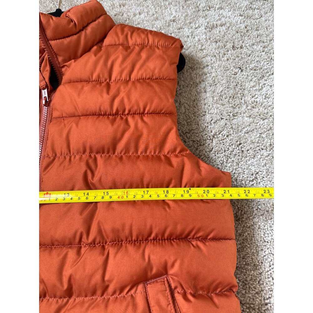 Old Navy Men's Water-Resistant Narrow-Channel Puffer Vest Orange Winter *Flaw* - Picture 6 of 7